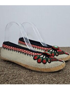 Vintage Polish Highlander Handmade Felt Slippers Sz 35